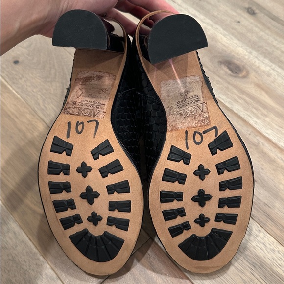 AGL Black laser Textured Heeled Boots with Transparent Heel - Picture 5 of 11